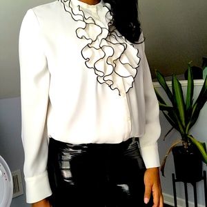 Ann Taylor B&W long sleeve shirt